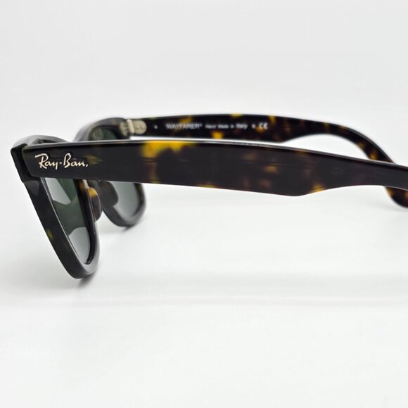 Ray-Ban RB2140 902 Wayfarer Tortoise Frame G-15 Green Glass Lens Sunglasses 50mm - Picture 3 of 13